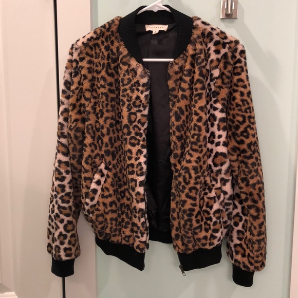 Promesa Jackets & Blazers - Promesa faux leopard fur bomber